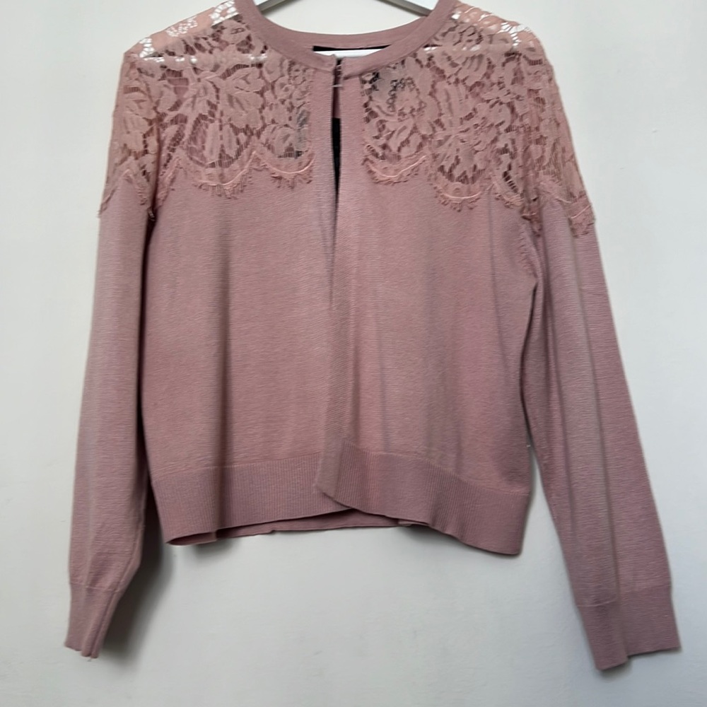 NINA LEONARD embellished lace cardigan